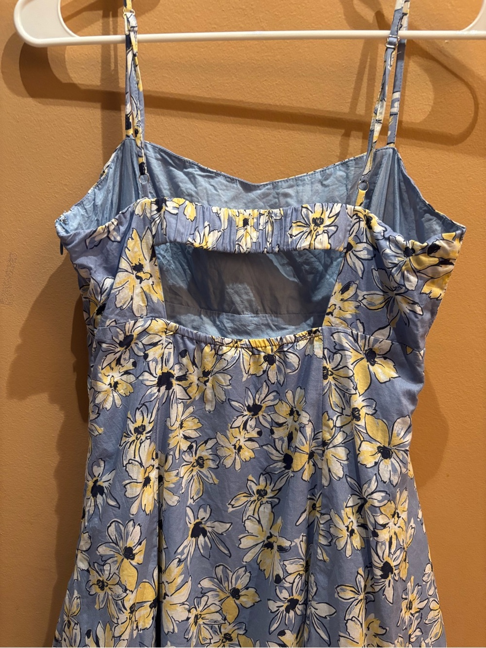 Lulus Blossom Together Light Blue Floral Print Cutout Mini Dress Size Medium - Picture 7 of 8